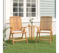 Vidaxl Chaises De Jardin Inclinables 2 Pcs Bois Massif De Teck