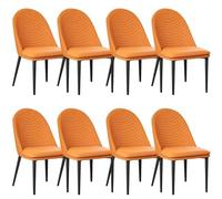 Lot de 8 chaises de salle à manger modernes du milieu du siècle en similicuir avec dossier carré et pieds en métal robuste pour cuisine et salon