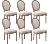 Lot de 8 chaises de salle à manger rustiques élégantes à dossier rond pour salle à manger, salon et chambre à coucher, collection de salle à manger style ferme