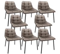Lot de 8 chaises de salle à manger scandinaves modernes en similicuir avec pieds en métal robustes, élégantes et durables pour le salon et la salle à manger
