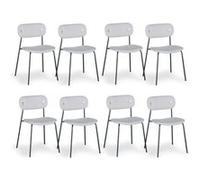 Lot de 8 Chaises Design "Tyler" 80cm Gris Gris G