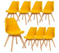 Lot De 8 Chaises Diner Baya Jaune Atmosphera