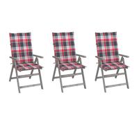 Lot de 6 chaise Vidaxl H. 111 cm empilable non pliable en acacia exterieur gris gris