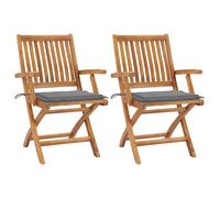 Lot de 8 Chaises Pliables de Jardin avec Coussins Siège Teck Solide vidaXL