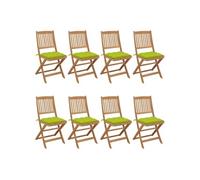 Vidaxl Chaises Pliables De Jardin 8 Pcs Avec Coussins Bois D'acacia
