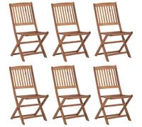 vidaXL Chaises pliables d'extérieur pour terrasse et balcon – Bois d'acacia solide – Lot de 6
