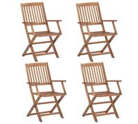 vidaXL Chaises pliantes d'extérieur 313602 Bois d'acacia solide Lot de 4