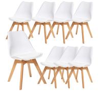 Lot De 8 Chaises Salle A Manger Baya Blanc Atmosphera