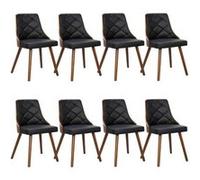 Lot de 8 Chaises Scandinave "Cargo" 79cm Noisette & Noir Noir G