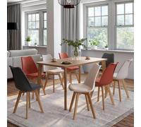 Lot De 8 Chaises Scandinaves Sara Mix Color Gris Foncé X2, Terracotta X3, Beige X3 Multicolore