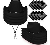 Lot de 8 chapeaux de cowboy Wichita pour adulte en vrac, chapeau de cowgirl occidental pour homme et femme, accessoire de costume de cowboy pour rodéo, enterrement de vie de jeune fille, mariage