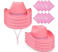 Lot de 8 chapeaux de cowboy Wichita pour adulte en vrac, chapeau de cowgirl occidental pour homme et femme, accessoire de costume de cowboy pour rodéo, enterrement de vie de jeune fille, mariage