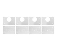 Lot de 8 charnières de porte de placard à fermeture douce - Plaque de montage - Support de réparation caché à fermeture automatique - Charnières dissimulées - Panneau en acier inoxydable robuste (2