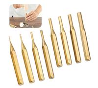 Lot de 8 chasse-goupilles en laiton, outils de frappe professionnels sans marquer, assortiment de tailles pour armurerie, 1/16 po, 3/32 po, 1/8 po, 5/32 po, 3/16 po, 7/32 po, 1/4 po, 5/16 po