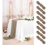 Lot de 8 Chemins de Table en étamine Nude, 90 x 300 cm en Tissu Gaze Rustique Bohème Chemin de Table en étamine, Chemin de Table en étamine Longue Nappe pour Mariage, Fête, Décoration