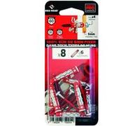 Lot de 8 chevilles et vis couleur RED HEAD, Diam.6 mm x L.37 mm G