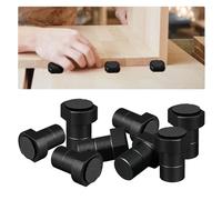 Lot de 8 chevilles pour chiens de banc en alliage d'aluminium, 19/20 mm, pour le travail du bois avec coussinet antidérapant, pour table de travail du bois, établi, prise de rabot (noir, 20 mm)