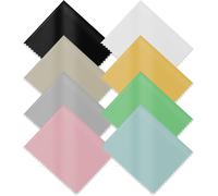 Lot de 8 Chiffons de Nettoyage en Microfibre, Chiffon de Nettoyant Lunettes pour Lentilles, Téléphones Mobiles, Ordinateurs Portables, Tablettes, Objectifs d'appareil Photo, écrans(8 Color)