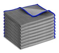 Lot de 8 Chiffons en Fibre de Carbone - Chiffon Microfibre sans Traces pour vitres, miroirs, écrans et Toutes Surfaces Lisses (Bleu, 30 x 40 cm)