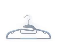 Lot de 8 cintres antidérapants Beldray, Design Ultra-Fin Gain de Place, Plastique recy vec Barre à Pantalons et Crochets, Gris/Bleu