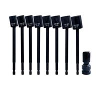 Lot de 8 clés à douilles rotatives à angles multiples - Pratiques - En alliage d'acier - Convient aux pilotes à impact électrique et aux prises - Outil léger pour panneau solaire