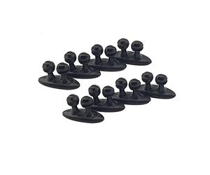 Lot de 8 clips de gestion de câbles, 26 x 15 mm, en plastique, 3 m, autocollants pour voiture, bureau et maison (noir)