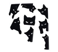 Lot de 8 clips de marque-pages magnétiques réutilisables - Design chat noir - Antidérapants - Pour livres et magazines - Pour bureau, école, livres, livres scolaires, journaux pour hommes