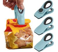 Lot de 8 clips magnétiques pour réfrigérateur - Clips robustes pour économiser des aliments, verrouillage hermétique pour collations/frites/nouilles, organisation de cuisine, réutilisables (bleu clair