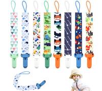 Lot de 8 clips pour tétine pour garçons, porte-tétine pour bébé, clips personnalisables, anneaux en silicone pour tous les tétines, essentiels pour nouveau-né