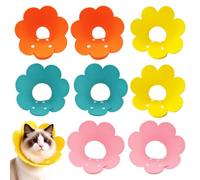Lot de 8 colliers de protection pour chat - Doux - Anti-morsure - Col M - Protection douce pour la cicatrisation et le soin des plaies - Pour chats, chiots (jaune, orange, rose, bleu)
