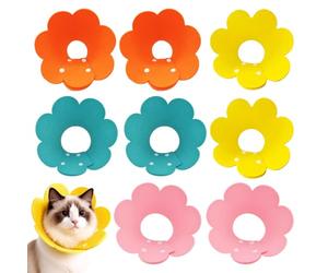 Lot de 8 colliers de protection pour chat - Doux - Anti-morsure - Col M - Protection douce pour la cicatrisation et le soin des plaies - Pour chats, chiots (jaune, orange, rose, bleu)