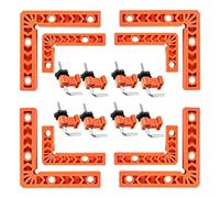 Lot de 8 colliers de serrage d'angle pour le travail du bois pour un positionnement précis à 90 degrés pour meubles, menuiserie, équerres de positionnement à angle droit réglables