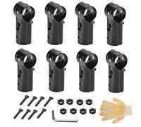 Lot de 8 colliers de serrage en T en acier inoxydable de 2,5 cm avec clé hexagonale | Kit de liaison fiable pour l'installation de main courante, de clôture et d'étagère, livré avec des gants pour une