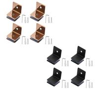 Lot de 8 colliers de serrage pour verre de 8 à 10 mm, support plat à 90 degrés, support d'étagère en verre pour panneau de clôture en verre, vitrine, armoire à vin (BK+RE)