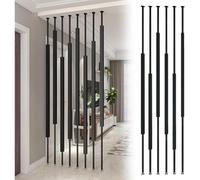 Lot de 8 colonnes de séparation de pièce avec écran de confidentialité, poteau mural de séparation à hauteur personnalisée, lattes métalliques du sol au plafond for l'entrée(B,170cm/5.57ft)
