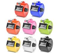 Lot de 8 compteurs manuels mécaniques à 4 chiffres - Compteur manuel coloré - Compteur de pas pour les personnes - Pour le tricot, l'école, l'entraînement