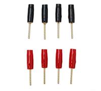 Lot de 8 connecteurs de haut-parleur banane de 2 mm avec cuivre sans oxygène 4N et broches plaquées or 24 carats pour une terminaison sécurisée du fil audio sur les systèmes audio anciens et modernes