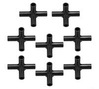 Lot de 8 connecteurs en PVC à 4 voies pour cadre de jardin et plantes offrant une résistance fiable avec matériau en plastique ABS (8 mm)