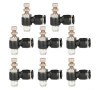 Lot de 8 connecteurs pneumatiques efficaces pour la gestion du débit d'air et d'eau (tube de 6 mm x filetage G1/8)