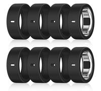 Lot de 8 coques compatibles avec Oura Ring Gen 4/Oura Ring Gen 3 Horizon/Heritage, chargement Derectal, protection en silicone élastique anti-rayures pour homme et femme (noir, 8, taille 5)