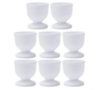 Lot de 8 coquetiers en plastique, pour œufs durs et mous, support de service de cuisine, accessoires de table à manger blancs, lot de 8 boîtes de rangement