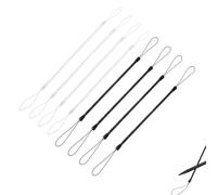 Lot de 8 cordons élastiques en spirale pour stylo tactile, cordon rétractable, peut être utilisé pour fixer un stylet et un stylo à des tablettes et des blocs-notes (noir, blanc