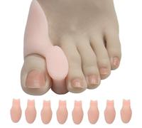 Lot de 8 corrections d'hallux valgus en silicone transparent - Séparateur d'orteils - Taille universelle - Soulage les douleurs aux pieds par frottement, frottement et pression - Couleur chair