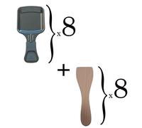 Lot de 8 coupelles à raclette et 8 pelles en bois pour Poêlon, spatule raclette Raclette, gril, Wok AS306002, AS306003 TEFAL,