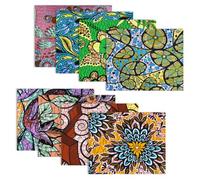 Lot de 8 coupons de tissu imprimé africain Ankara en coton - 50 x 40 cm - Pour patchwork, loisirs créatifs, projets de couture, fournitures de travail