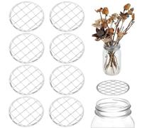 Lot de 8 couvercles en métal en forme de grenouille pour arrangements floraux, compatibles avec les bouteilles de 70 mm et 86 mm, prend en charge les dispositions créatives de tiges (B)