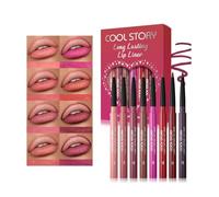 Lot de 8 crayons à lèvres combo - Plumper à lèvres et longue durée - Imperméable - Revêtement antiadhésif - Texture lisse - Brillant à lèvres mat - Cadeau