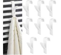 Lot de 8 Crochet pour radiateur sche-Serviettes - Crochet Salle de Bain en Plastique - pour Tous les Radiateurs Standards - Label
