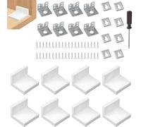 Lot de 8 crochets de fixation murale blanches pour tables, chaises, armoires, meubles, pour supports de rangement de la série IKEA KALLAX.