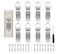 Lot de 8 crochets de suspension en métal, charge lourde jusqu'à 15 kg, avec 32 vis et tournevis